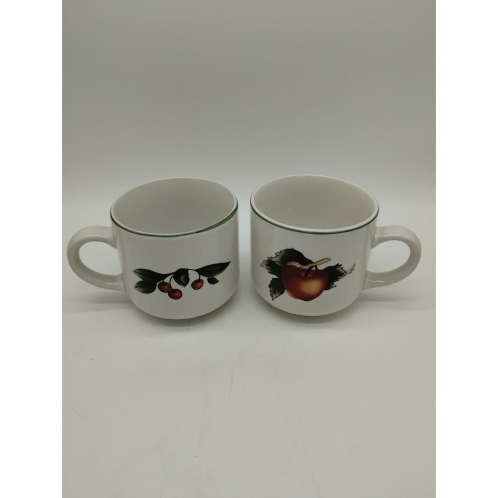 THE CADES COVE COLLECTION by CITATION Coffee Tea Cups Mugs Apple Apples Set Of 2